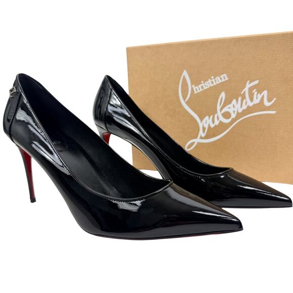 New Christian Louboutin Sporty Kate Patent Leather Pumps Black Size 38.5 - Picture 2 of 10